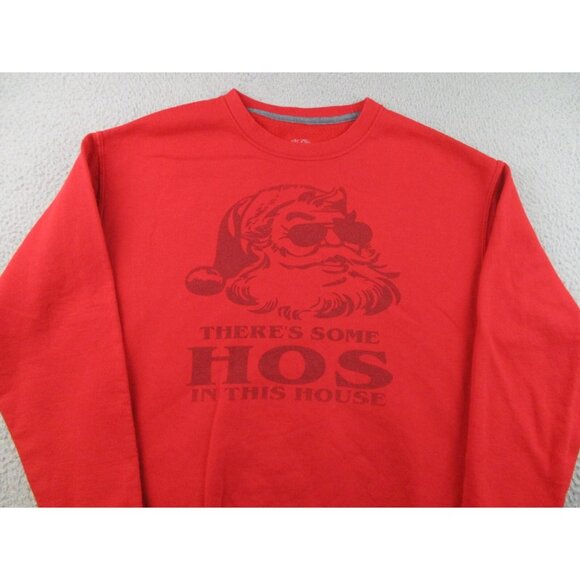 Christmas Sweatshirt Men's Medium Santa Claus Funny Holiday Hos in this House - Picture 2 of 8
